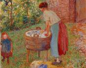 卡米耶 毕沙罗 : Washerwoman, Eragny